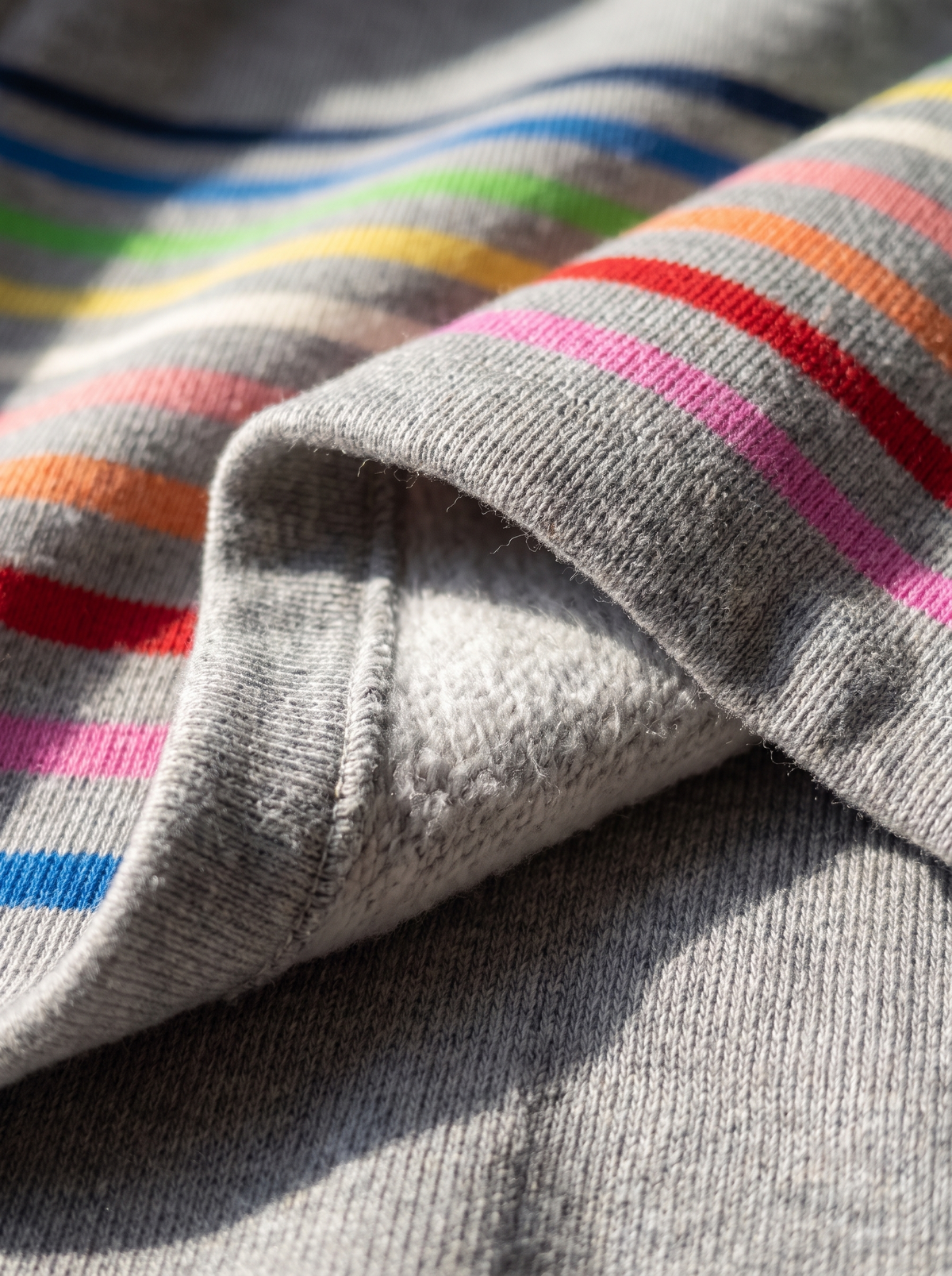 Close up of the fabric of the Thomasine half zip sweatshirt