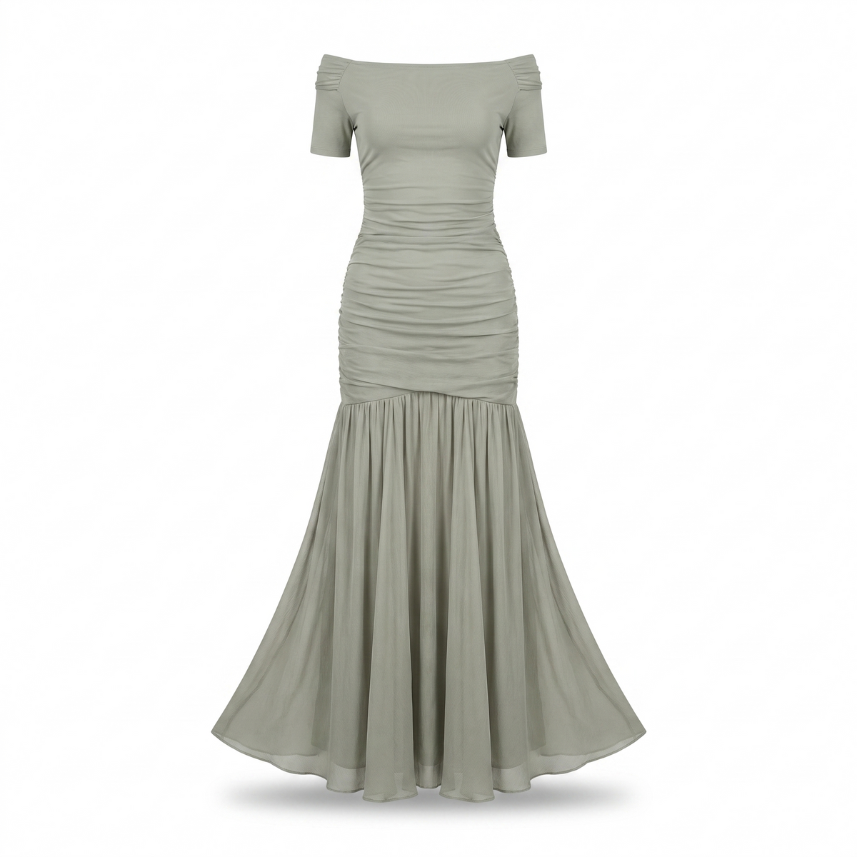 Elowyn Off Shoulder Chiffon Maxi Dress