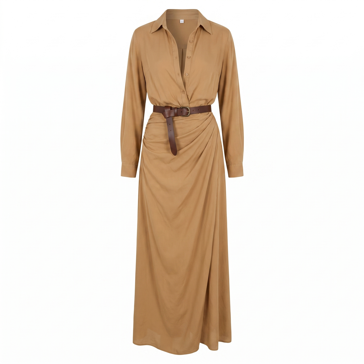 Seraphine Belted Shirt Maxi Dress
