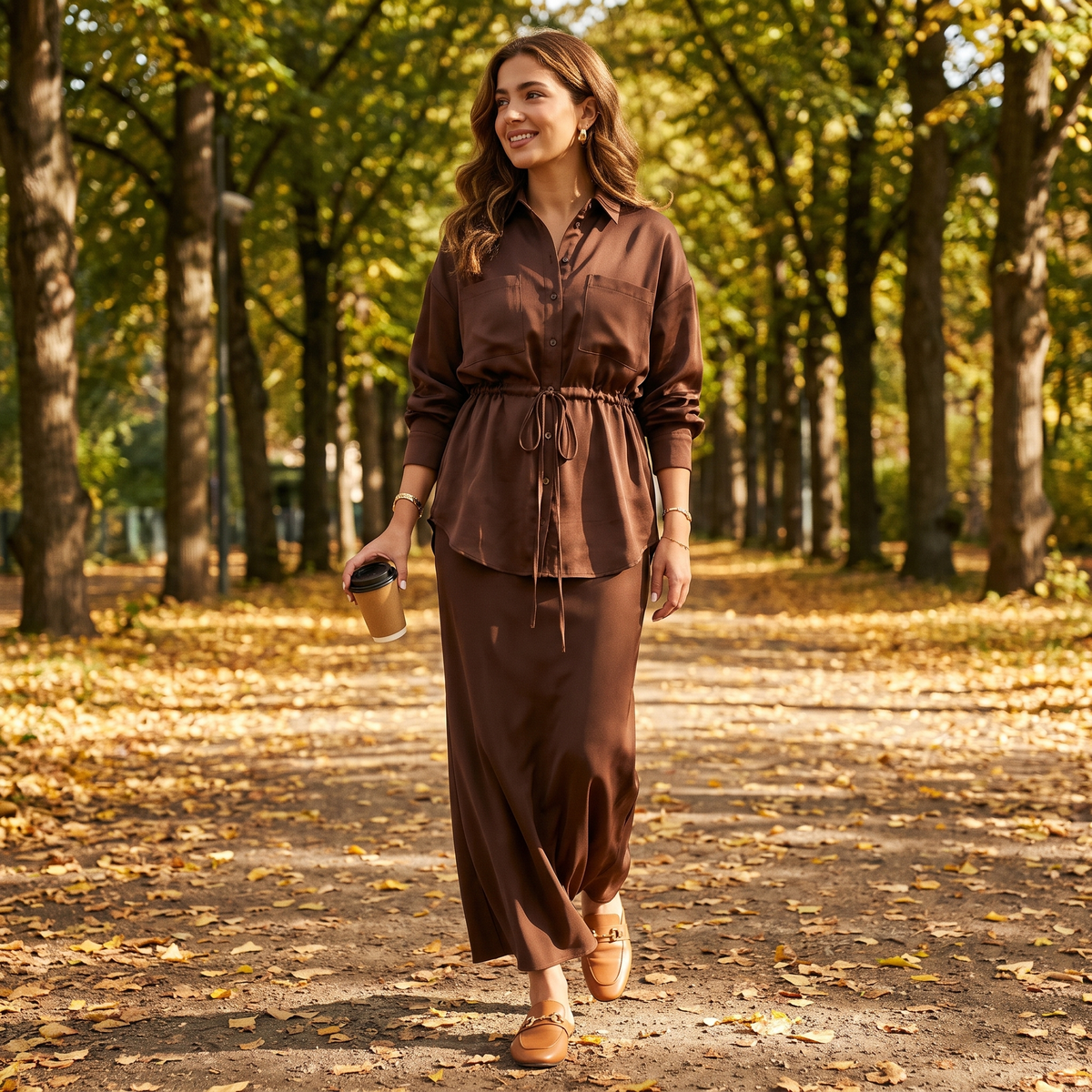 Juliette Drawstring Shirt and Skirt Set