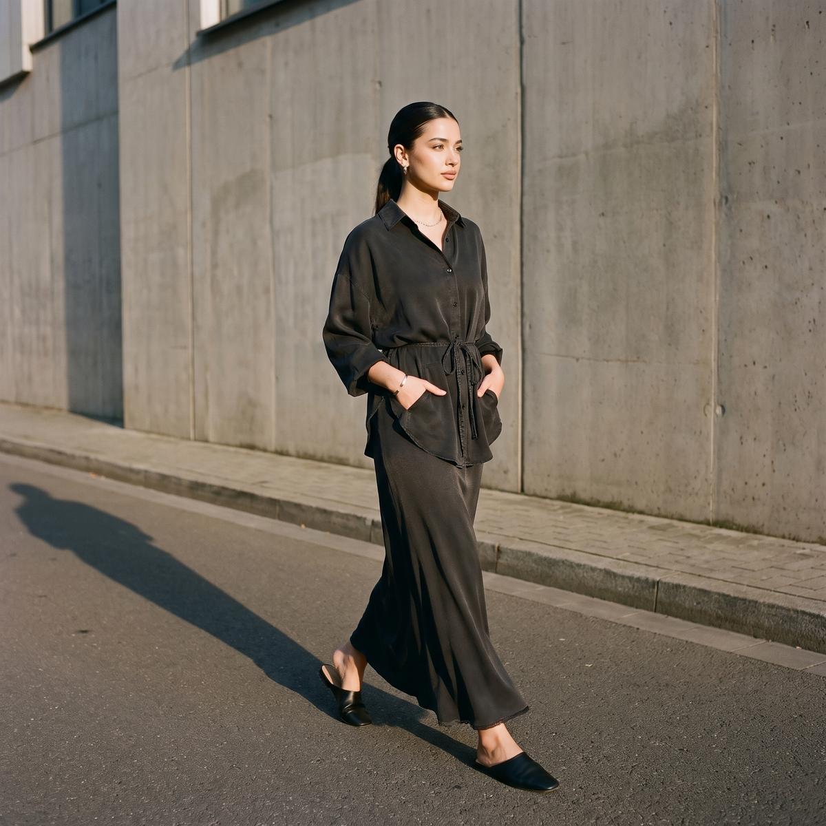 Juliette Drawstring Shirt and Skirt Set