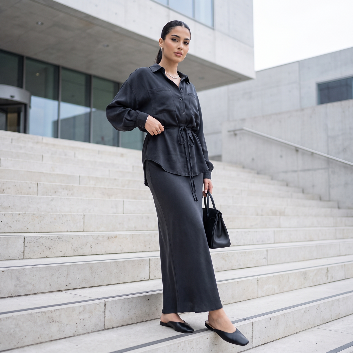 Juliette Drawstring Shirt and Skirt Set