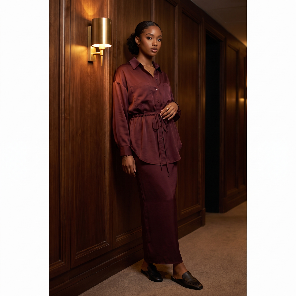 Juliette Drawstring Shirt and Skirt Set