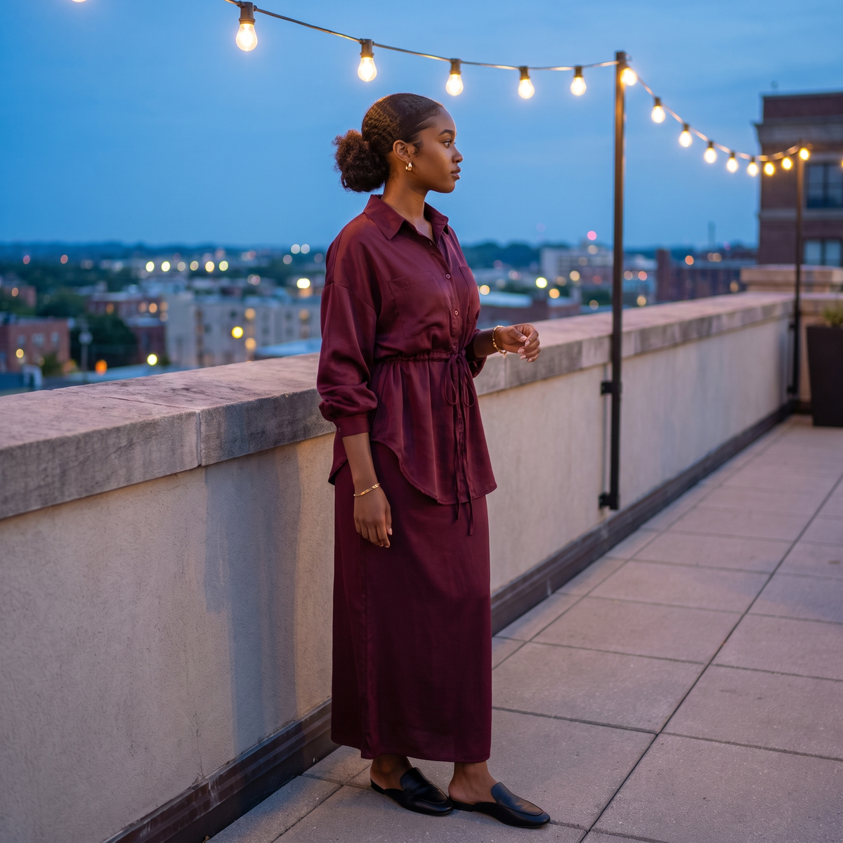 Juliette Drawstring Shirt and Skirt Set