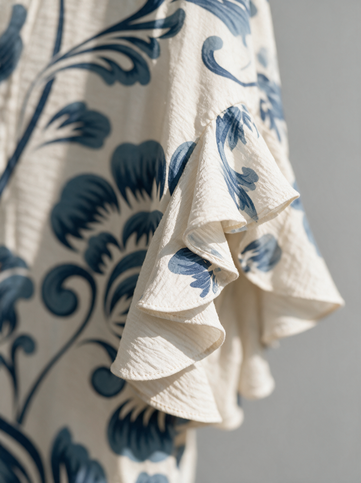 Layered ruffle sleeve detail of the Janessa blouse
