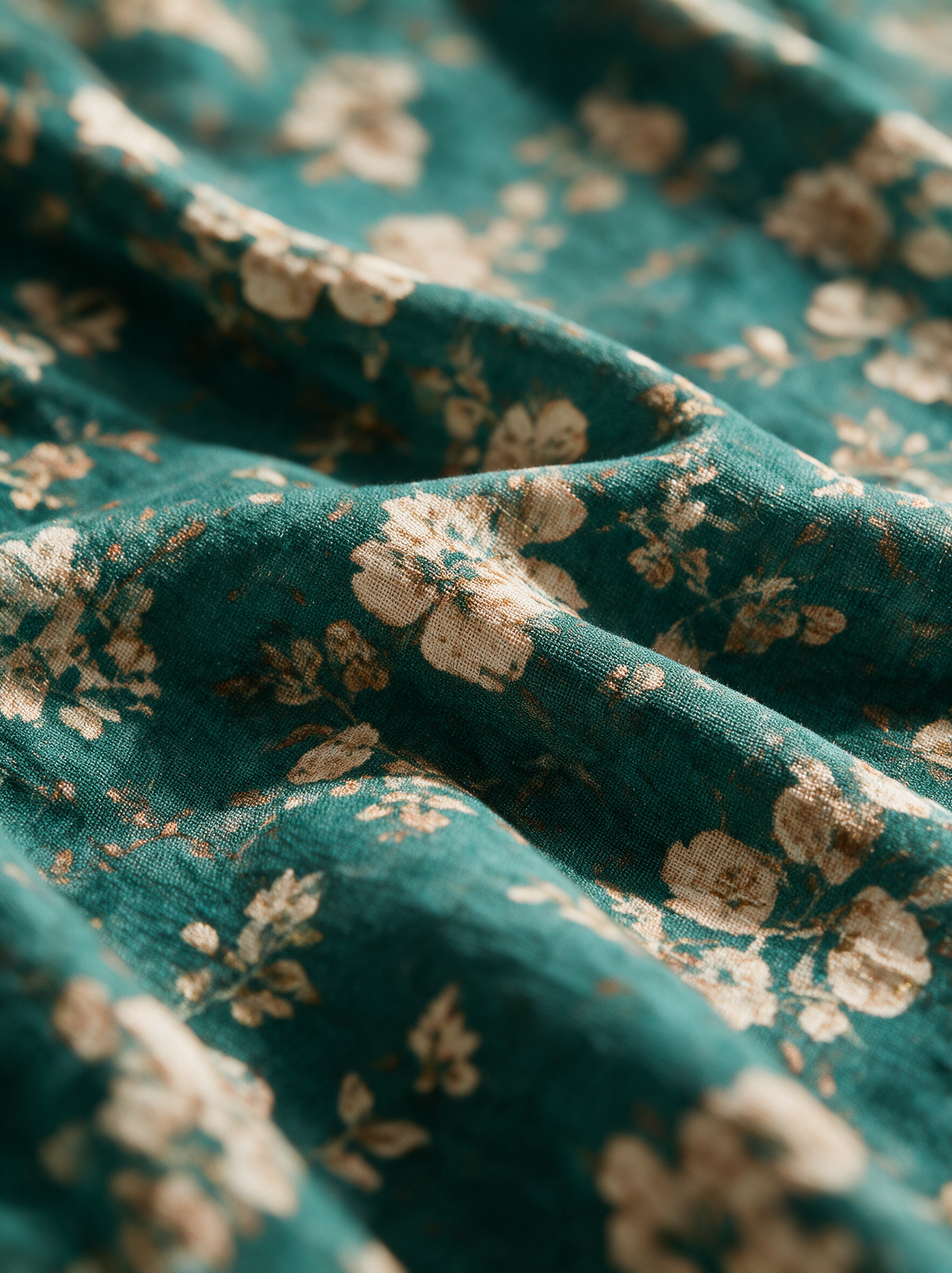 Close-up of the printed fabric of the Ophelia maxi dress
