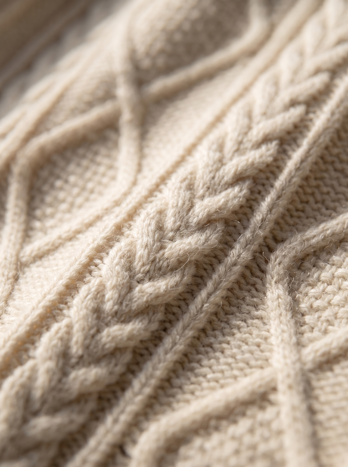Close up of the fabric of the Octavia cable knit blazer